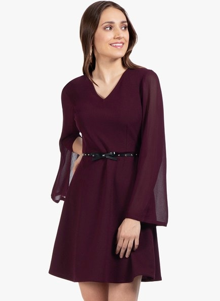 faballey maroon dress