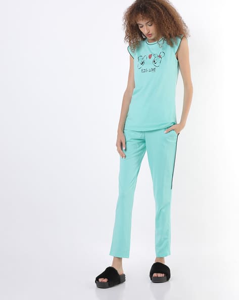 Buy Aqua Blue Night&LoungeWearSets for Women by MADAME M SECRET