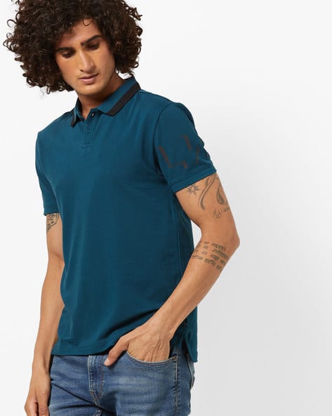 Polo T-shirt with Vented Step-Hem