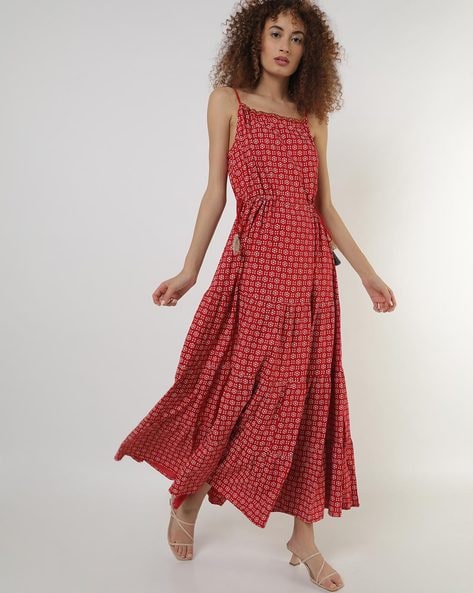 ajio red dress