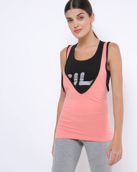FILA Tank Top with Plunge Neckline