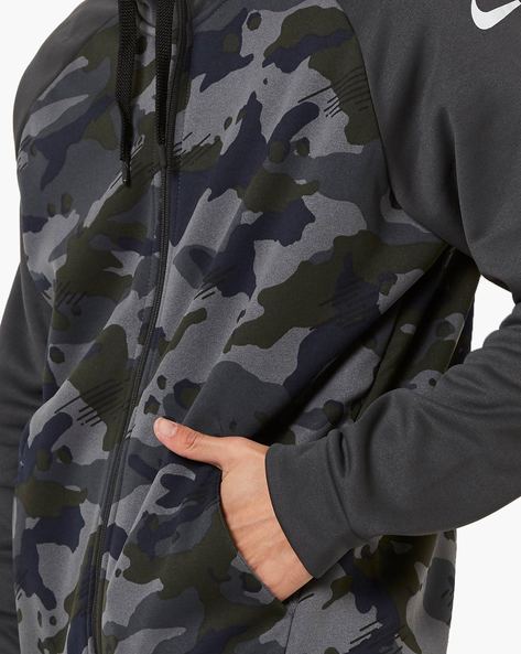 nike camouflage print zipped