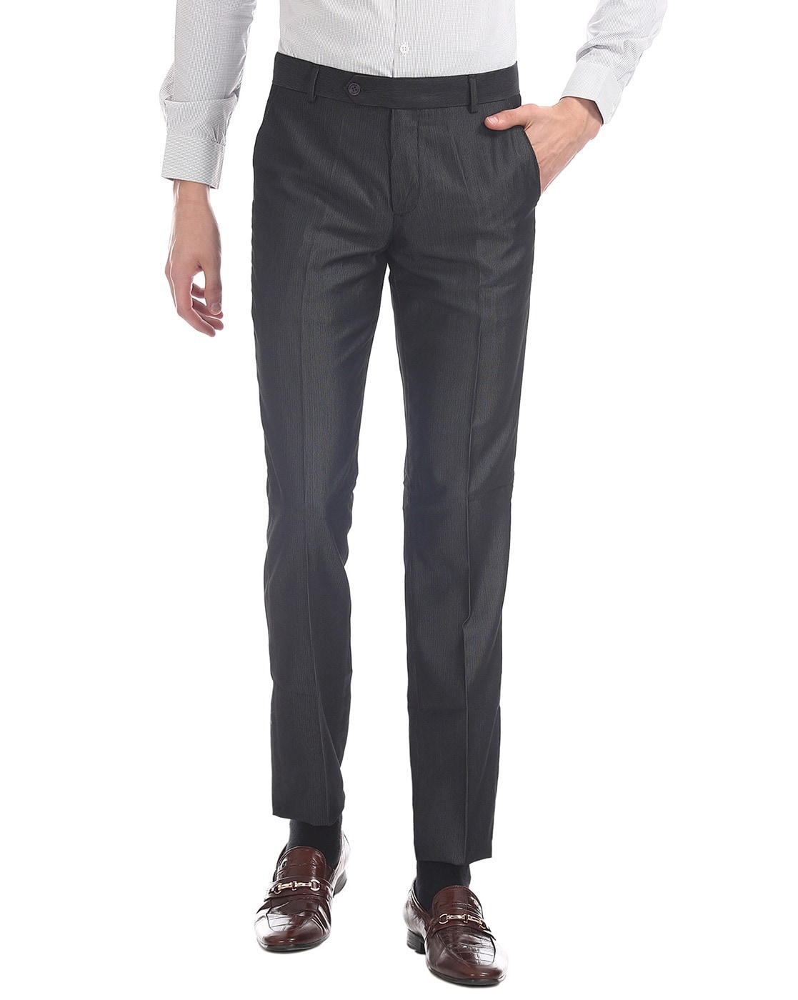 Buy online Navy Blue Solid Flat Front Formal Trouser from Bottom Wear for  Men by Excalibur for ₹599 at 25% off | 2024 Limeroad.com