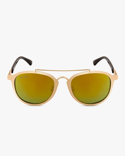 gold rim round sunglasses