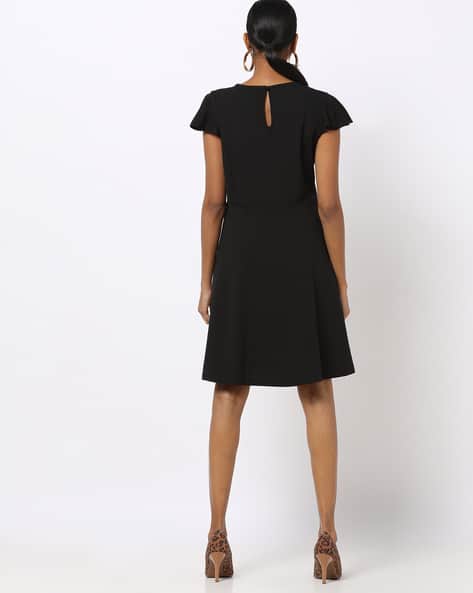 Skater Dress with Ruffled Sleeves (Image - 1)