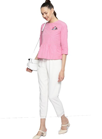 Buy Pink Tops for Women by Besiva Online