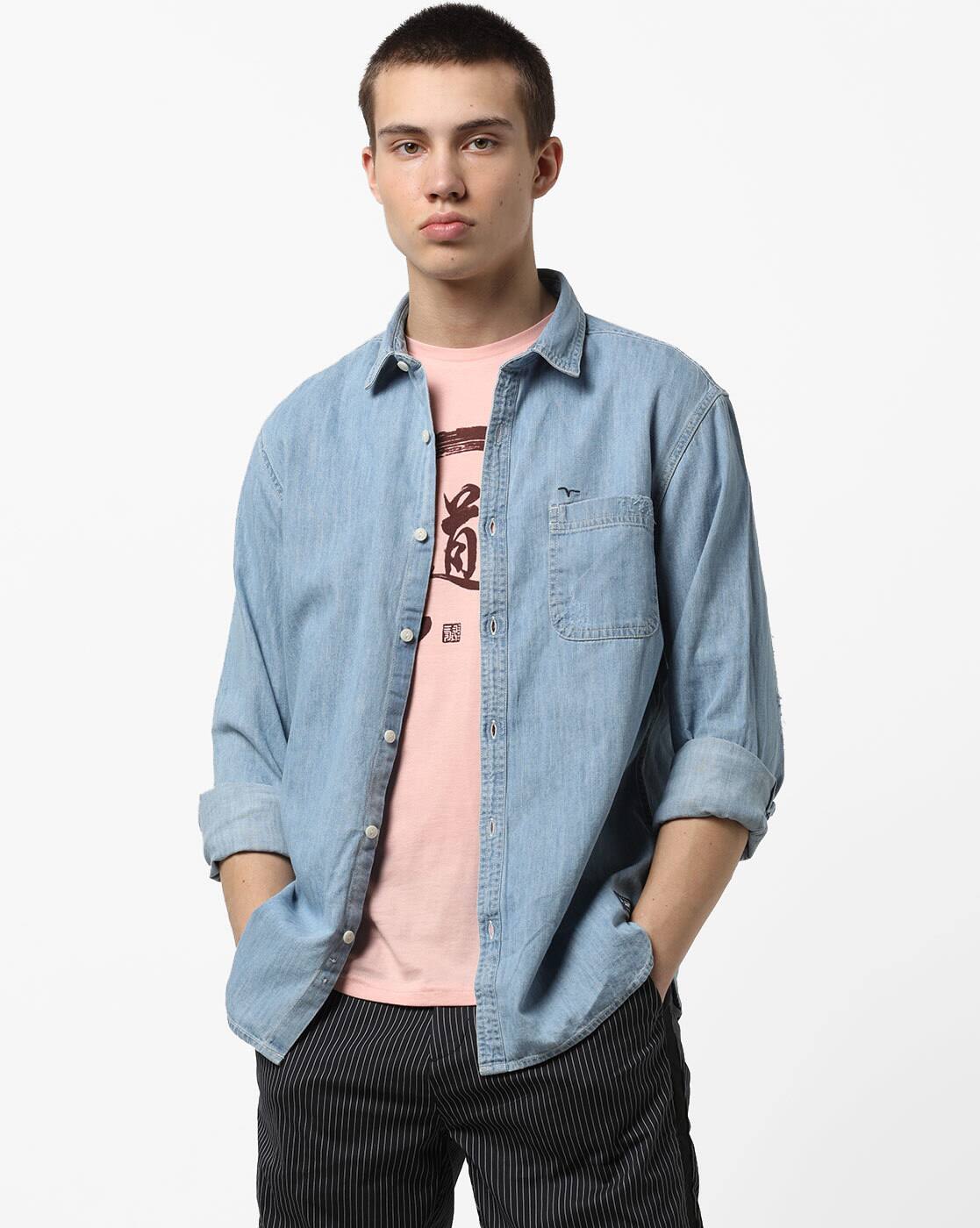 flying machine denim shirt