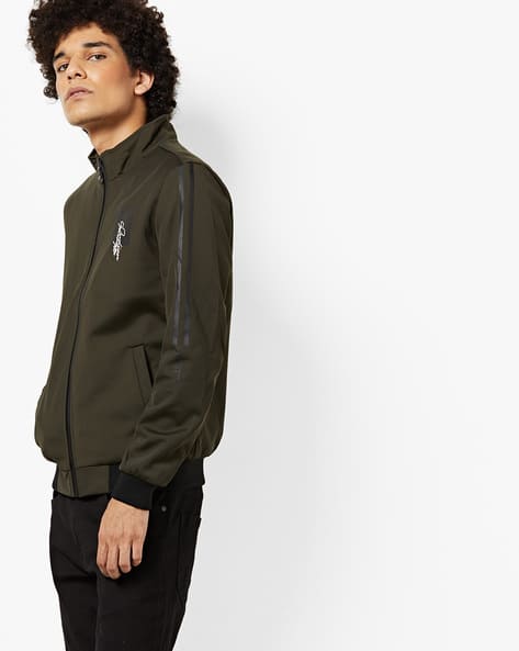 Zip-Front Sports Jacket With Insert Pockets By The Indian Garage Co ( Darkgreen )