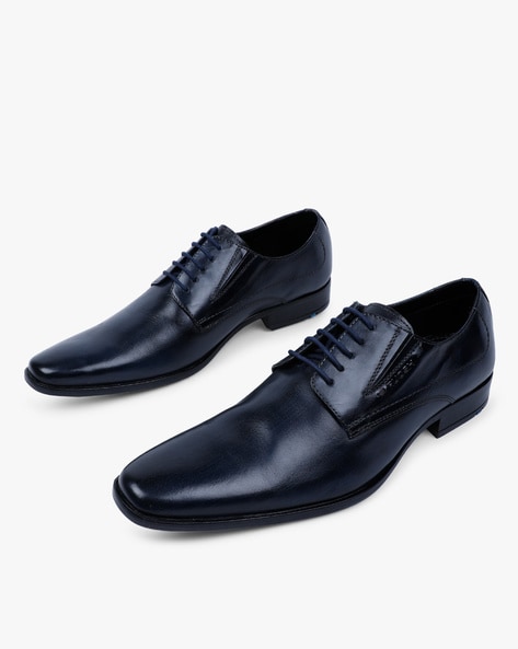 Navy Blue Formal Shoes for Men by RUOSH 
