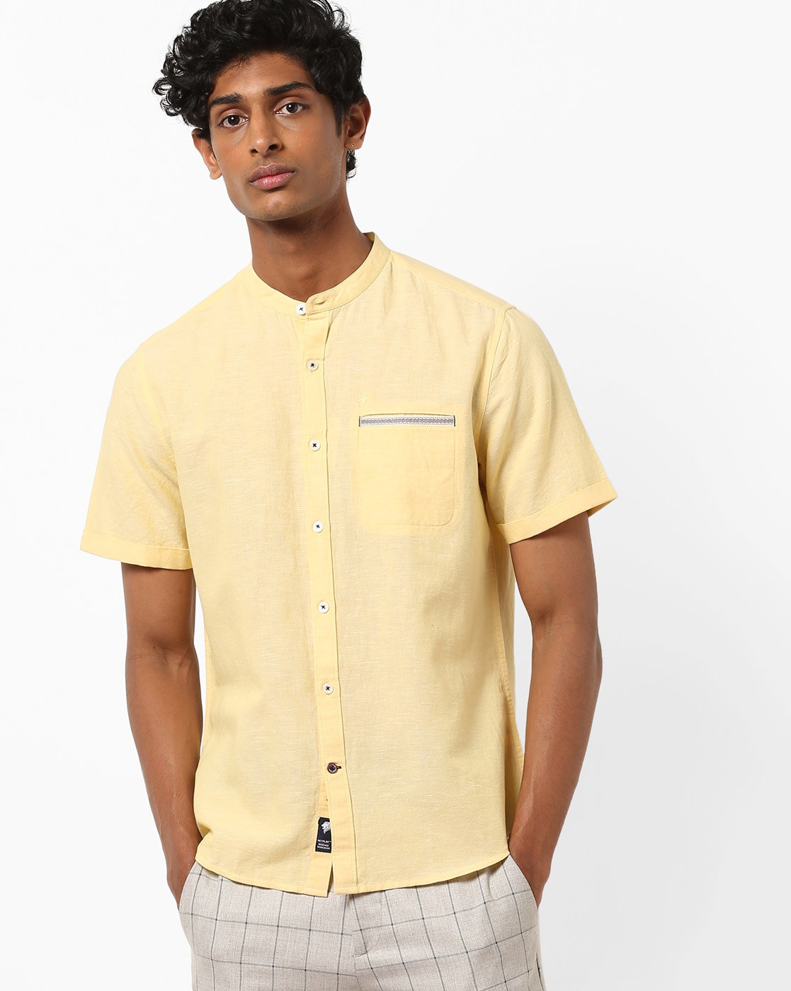 lemon yellow shirt for men