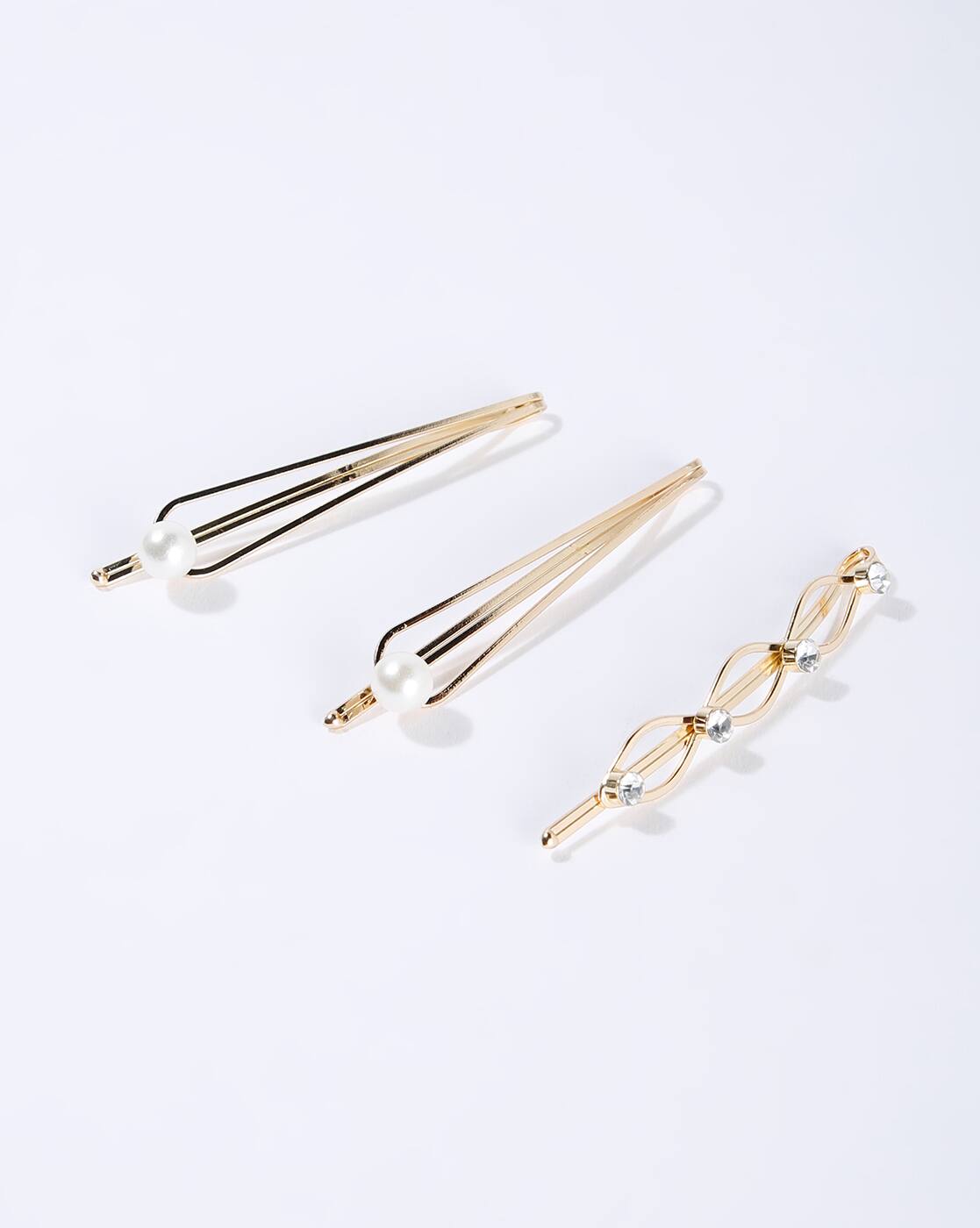 Set Of 3 Embellished Hair Pins