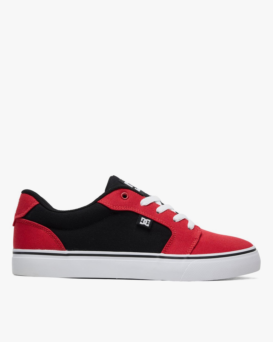 red lace up sneakers
