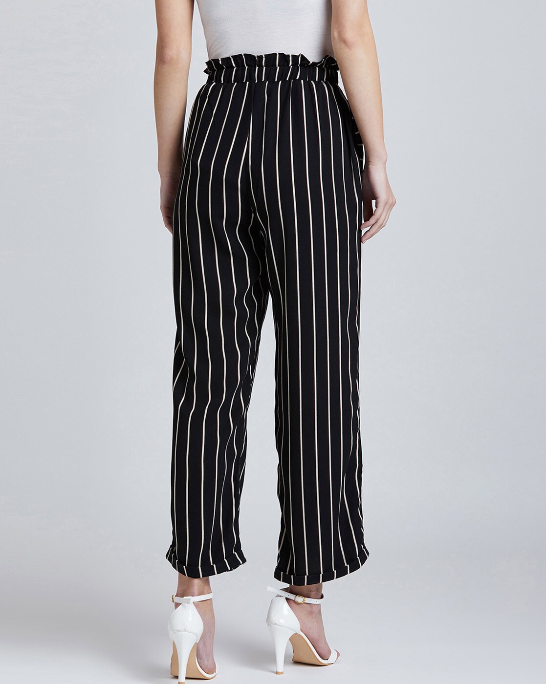 Buy AND Black & White Striped Pants for Women Online @ Tata CLiQ