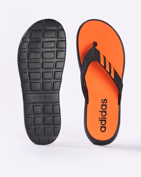 adidas orange flip flops