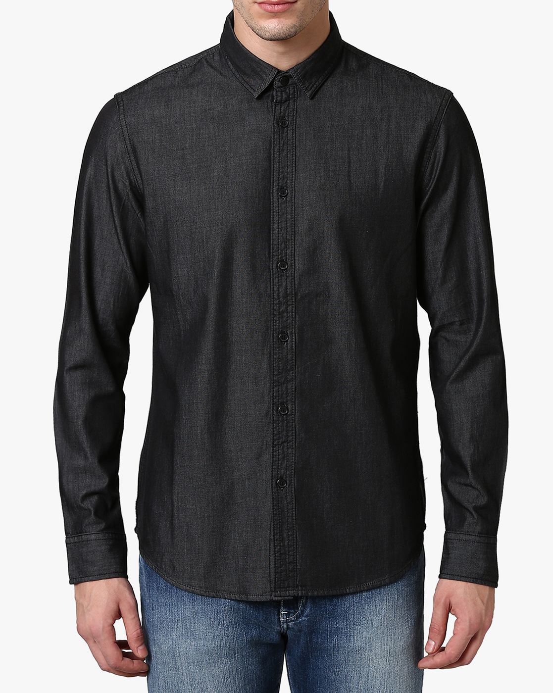 armani exchange denim shirt