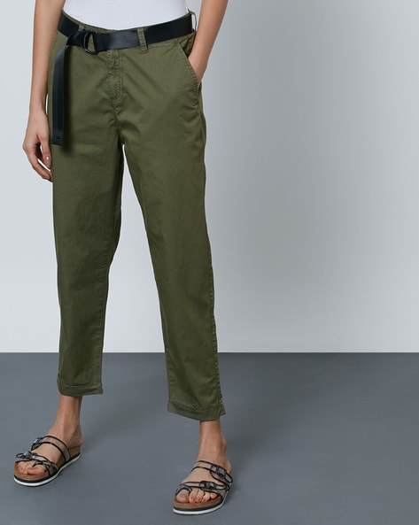 Buy Olive Green Trousers  Pants for Women by Encrustd Online  Ajiocom