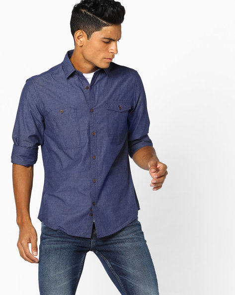 Shop Grey Cotton Plain Shirts for Men Online – Badmaash