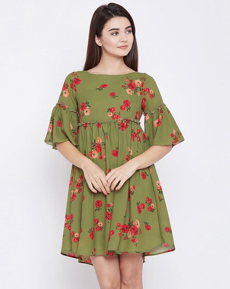  Floral  Sheath Dress 
