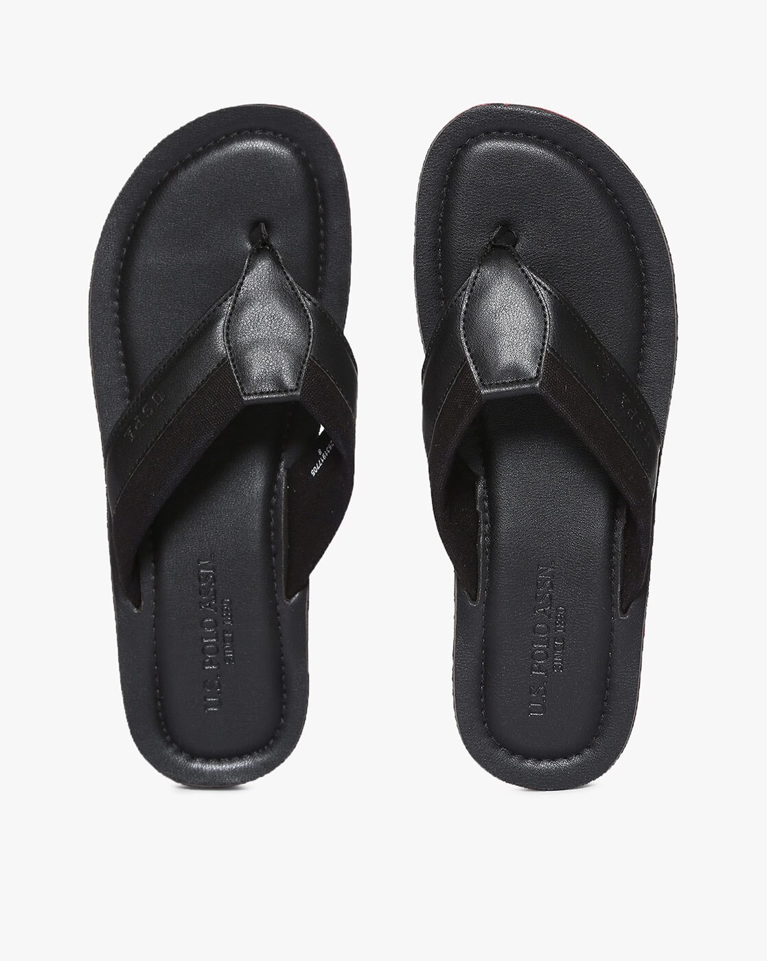 black polo flip flops