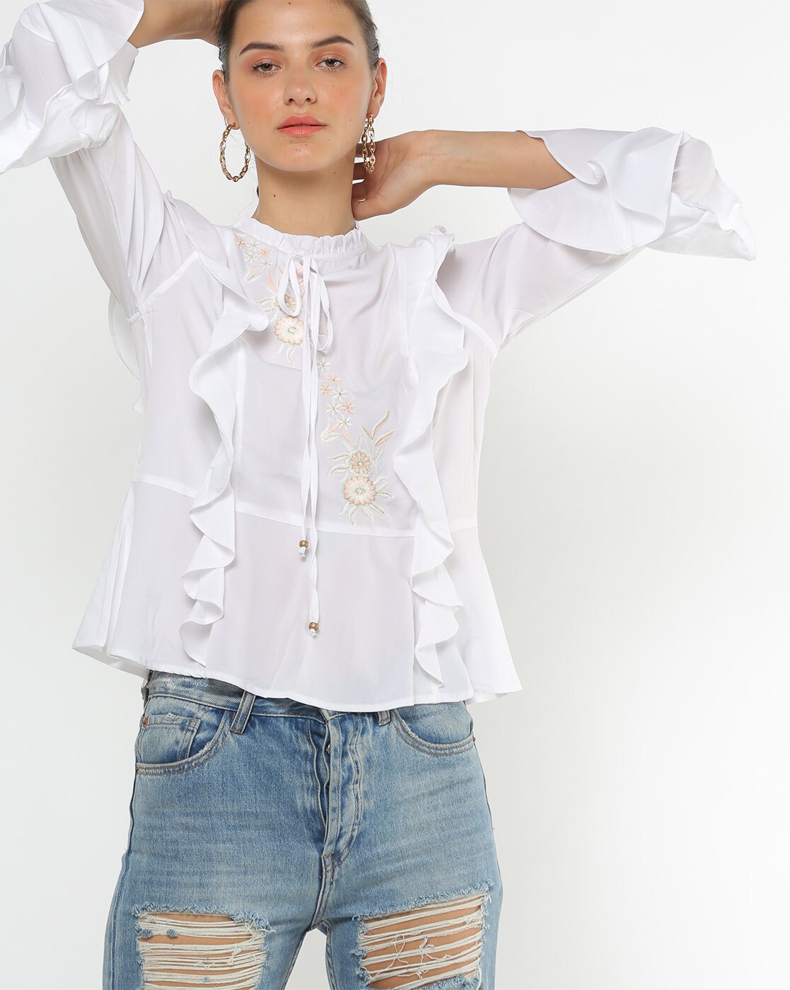 loft embroidered top