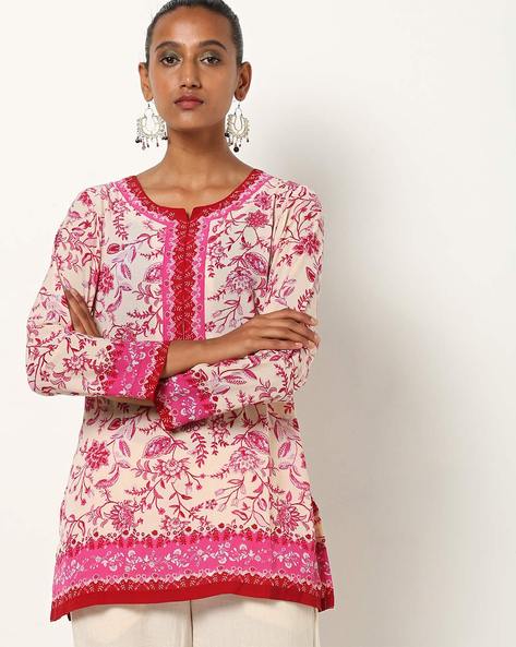 Buy Biba Women Floral Printed Regular Pure Cotton Kurta with Trousers Online  at Best Price | Distacart