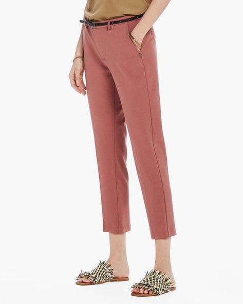 Pink, Tailored Ankle Length Trouser