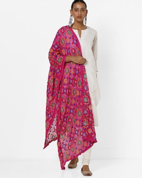 Embroidered Dupatta with Picot Trim Price in India
