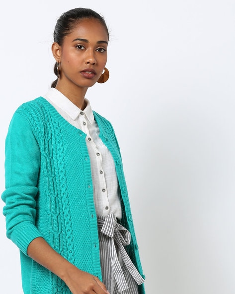 Womens teal deals cardigan sweater