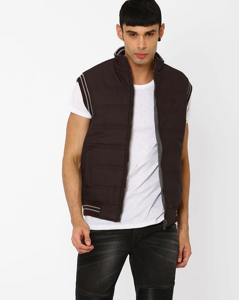 Regular Fit Sleeveless Reversible Jacket