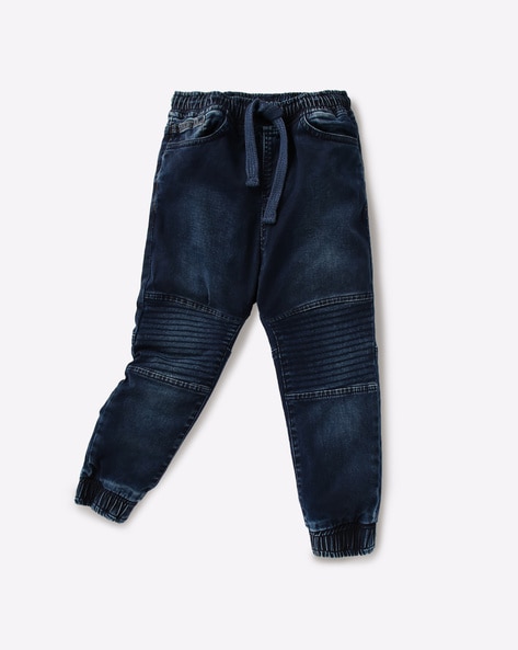 dark blue jean joggers