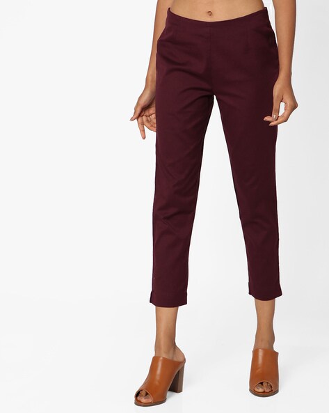 Calf-Length Pants with Semi-Elasticated Waist Price in India