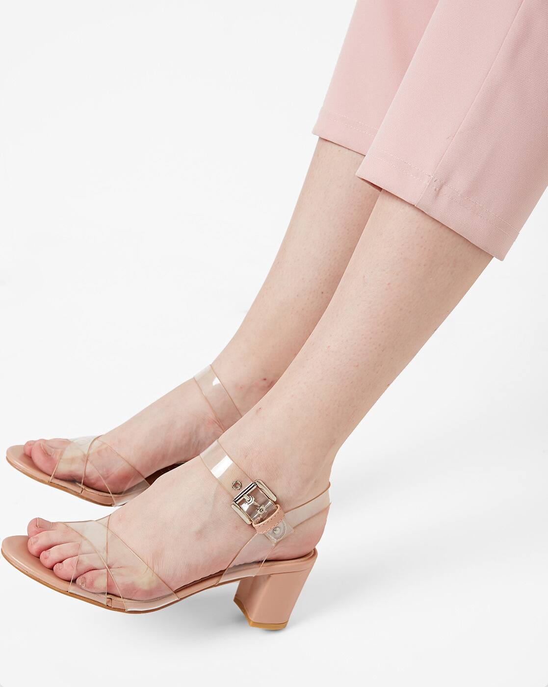 Buy White u0026 Nude Heeled Sandals for Women by AJIO Online | Ajio.com