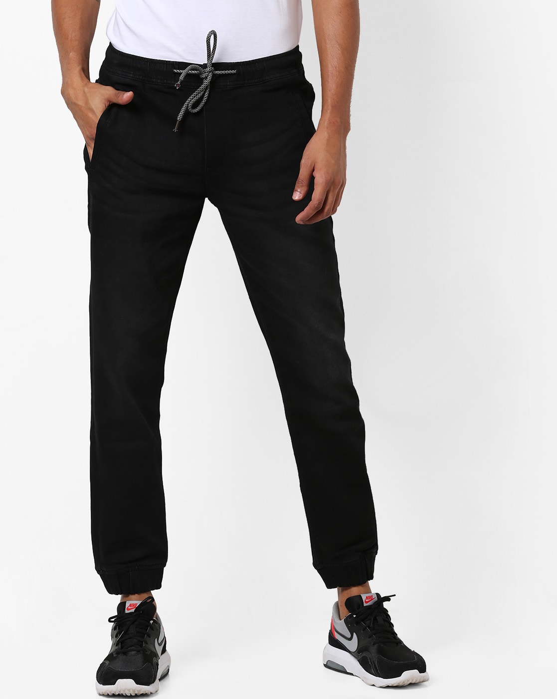 black jogger jeans