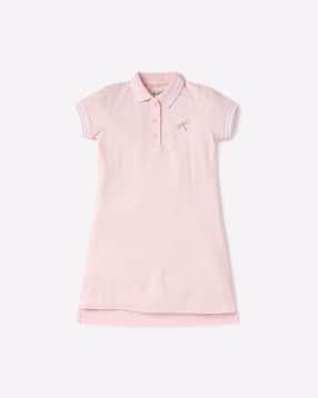 ajio Polo Shift Dress with Tipped Collar-picture-2