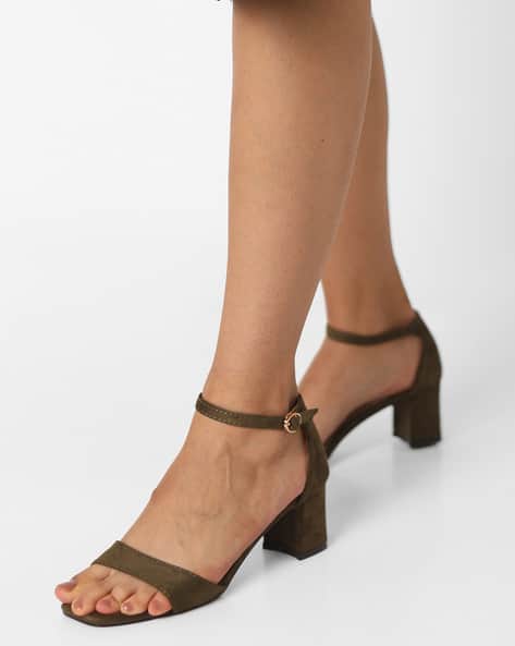 Block Heels with Ankle Strap