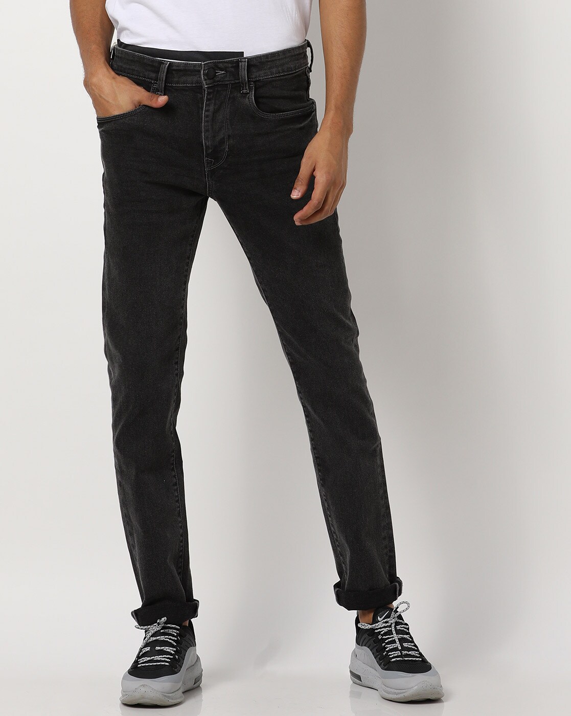 black polo jeans