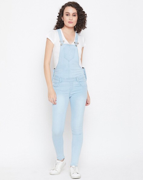 womens light blue dungarees