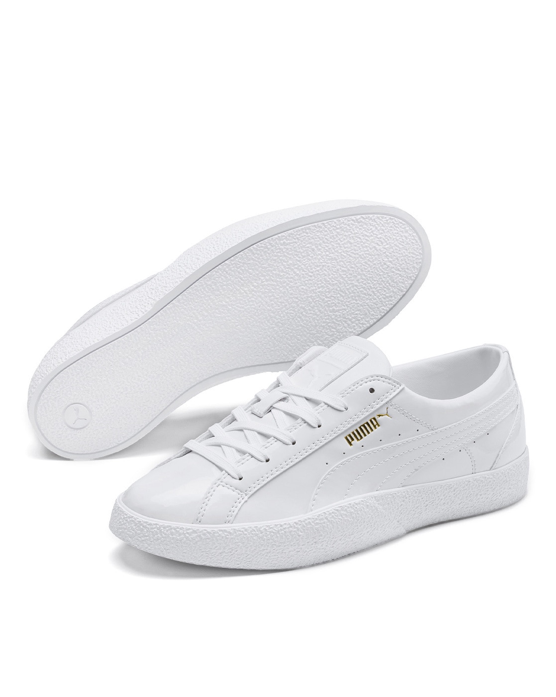 puma white patent trainers