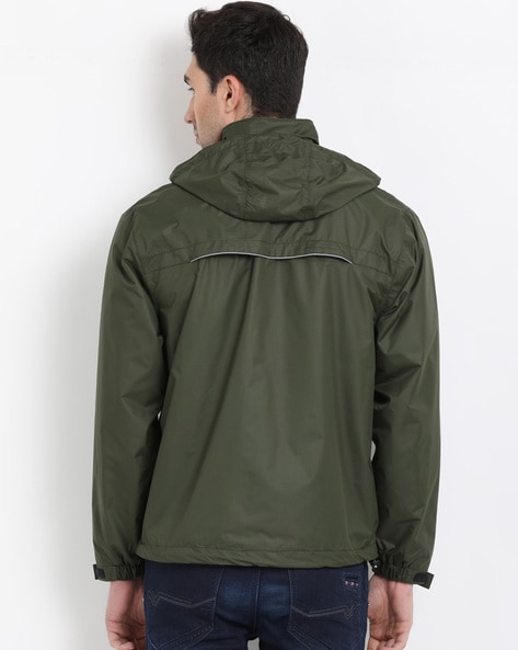 Mens olive green on sale raincoat