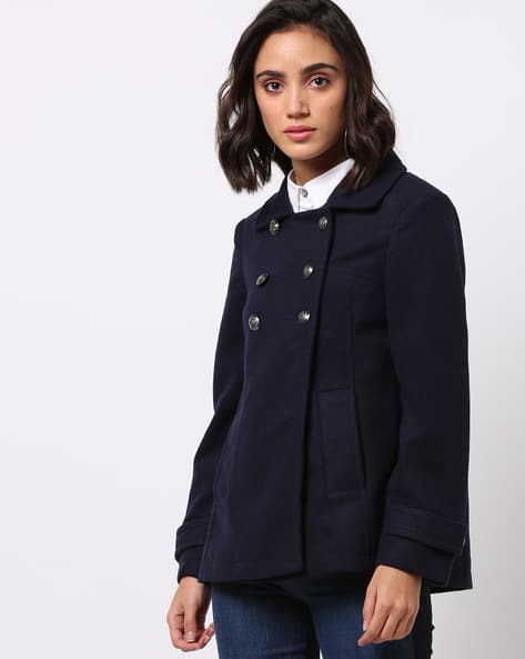 navy pea jacket womens