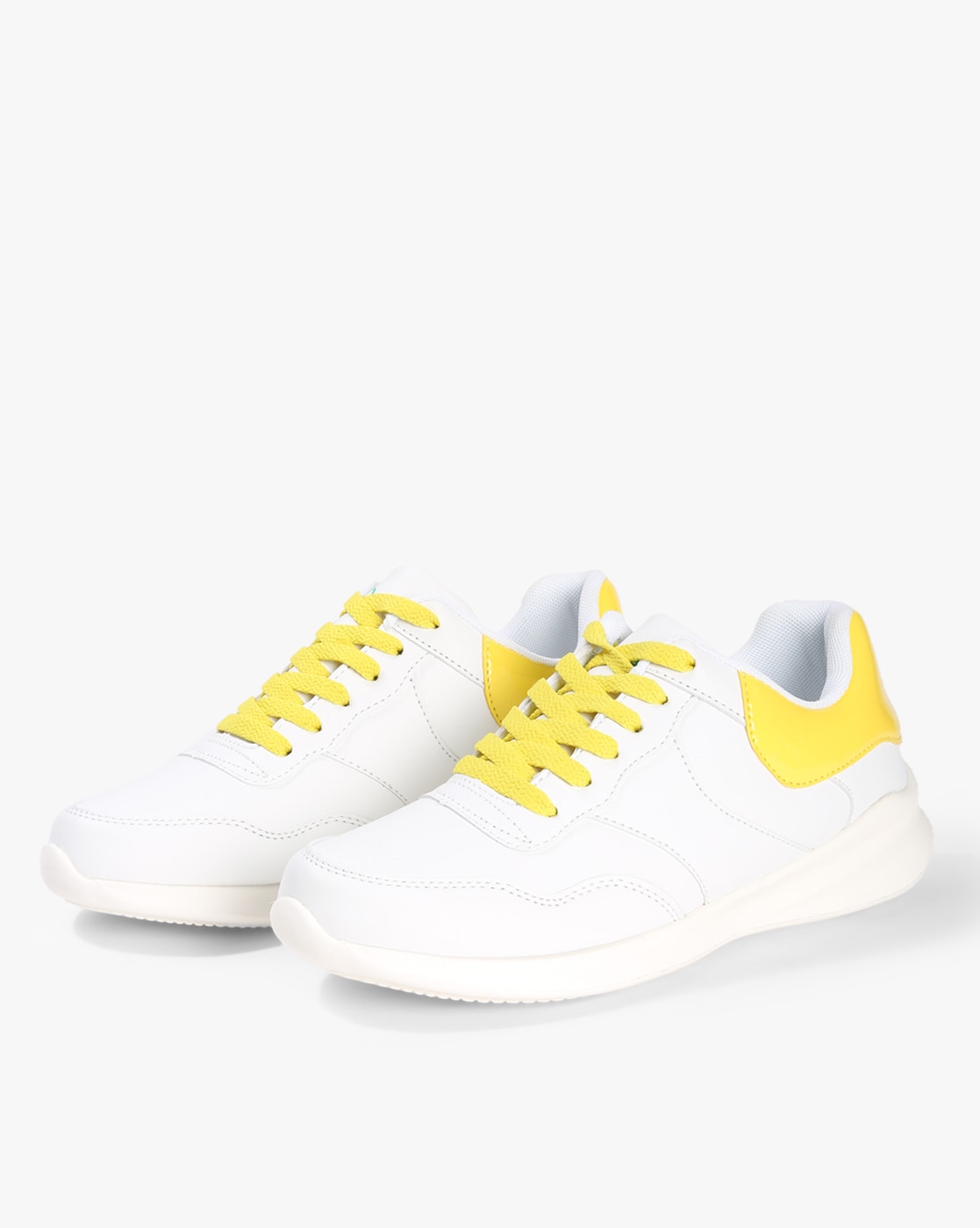 Yellow and white shoes discount