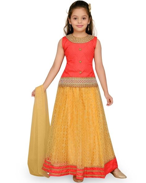Yellow & Pink Lehenga Choli With Dupatta,designer Girls Lehenga Choli  Readymade Ethnic Wear Kids Lehenga, Festive Wear - Etsy