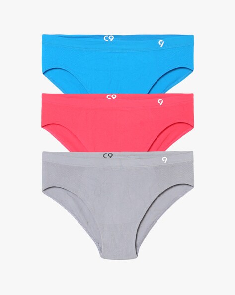 Pack of 3 High-Cut Briefs with Textured Panels