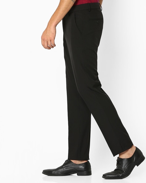 Buy Ribona Men's Straight Casual Cotton Lycra Power Stretch Trousers Pant  Black at Amazon.in