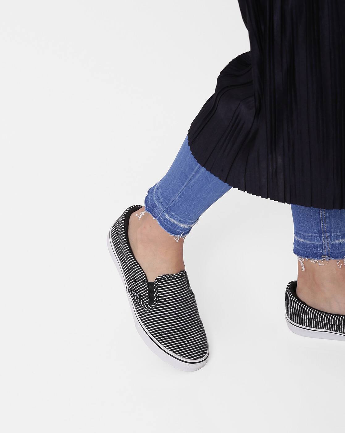 striped canvas shoes