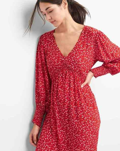 Gap red wrap on sale dress