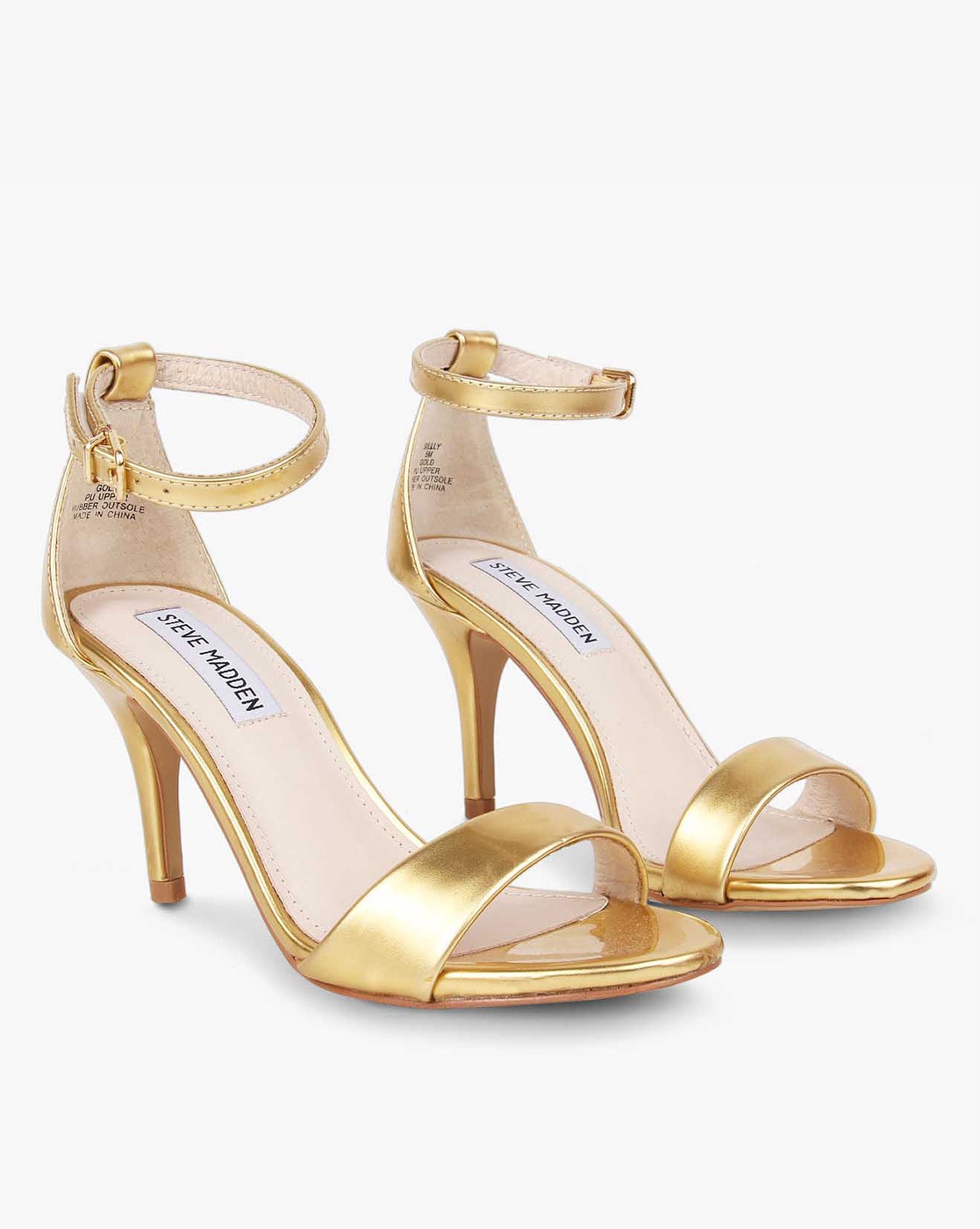 gold strappy stiletto high heels