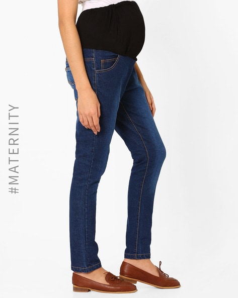 Buy Blue Jeans Pants For Women By Preggear Online Ajio Com