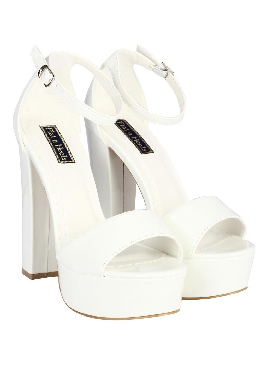 Buy White Heeled Sandals for Women by 