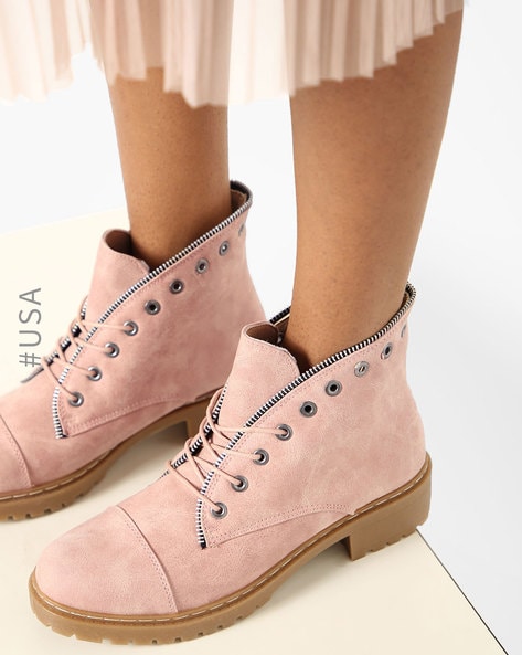 Blush combat outlet boots